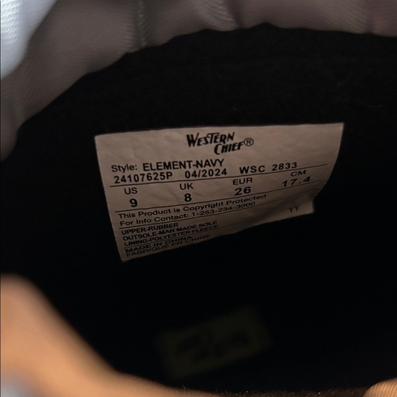 Western Chief Navy and Gray Kids Rain Boots - Picture 8 of 11